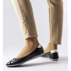 BM Ballerines Noires Ornées D'un Nœud De Chez Maddalena Blanche