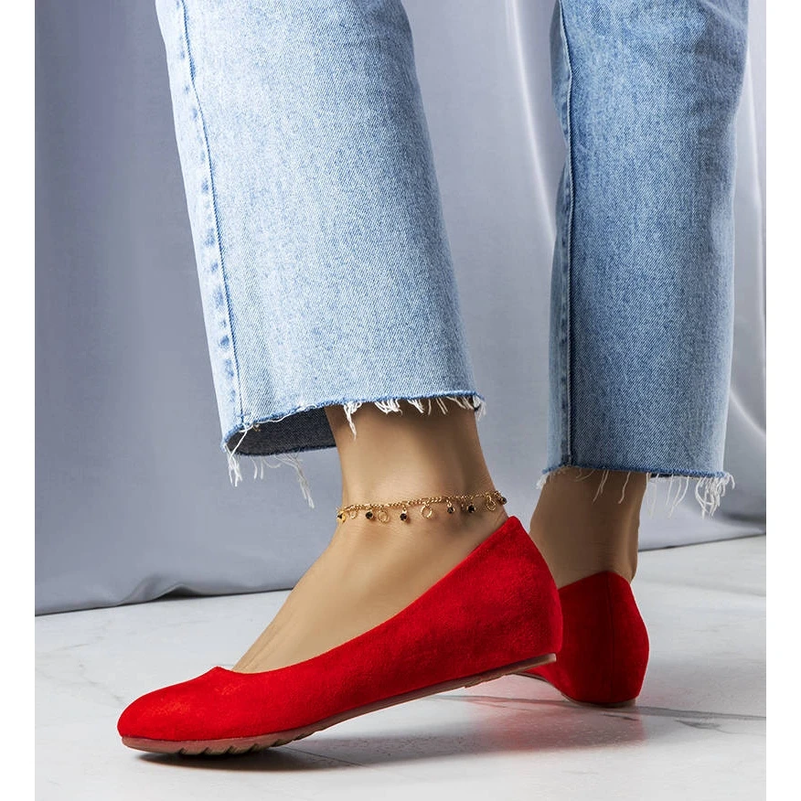 BM Ballerines Rouges à Semelle Compensée Basse Sylvia – Image 2