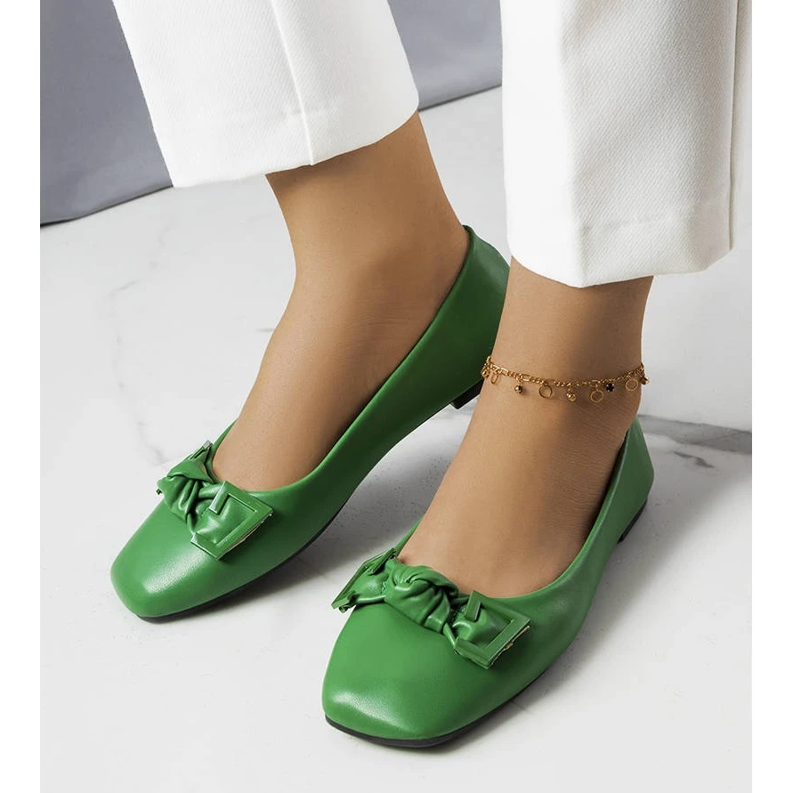 BM Ballerines Vertes à Nœud Tabitha