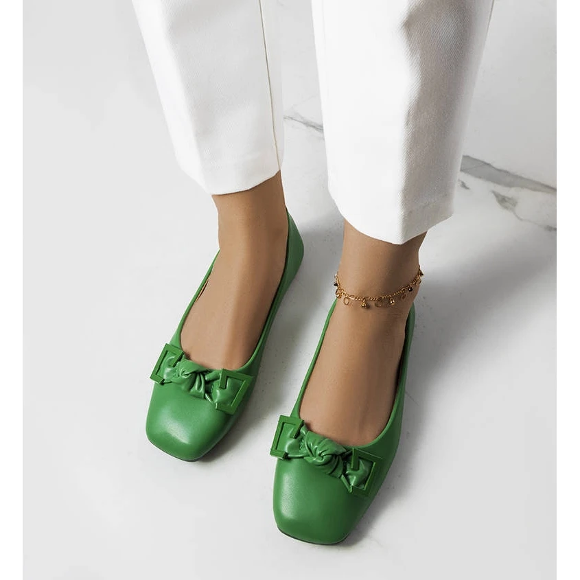 BM Ballerines Vertes à Nœud Tabitha – Image 2