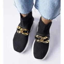 BM Baskets Baptiste Noires Avec Chaîne Le Noir