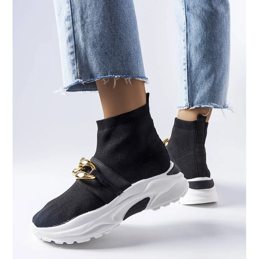 BM Baskets Baptiste Noires Avec Chaîne Le Noir – Image 2