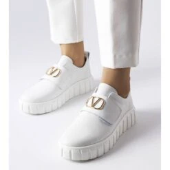 BM Baskets Blanches à Scratchs Vinceza