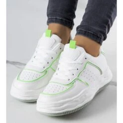 BM Baskets Blanches Avec Empiècements Verts De Nettie