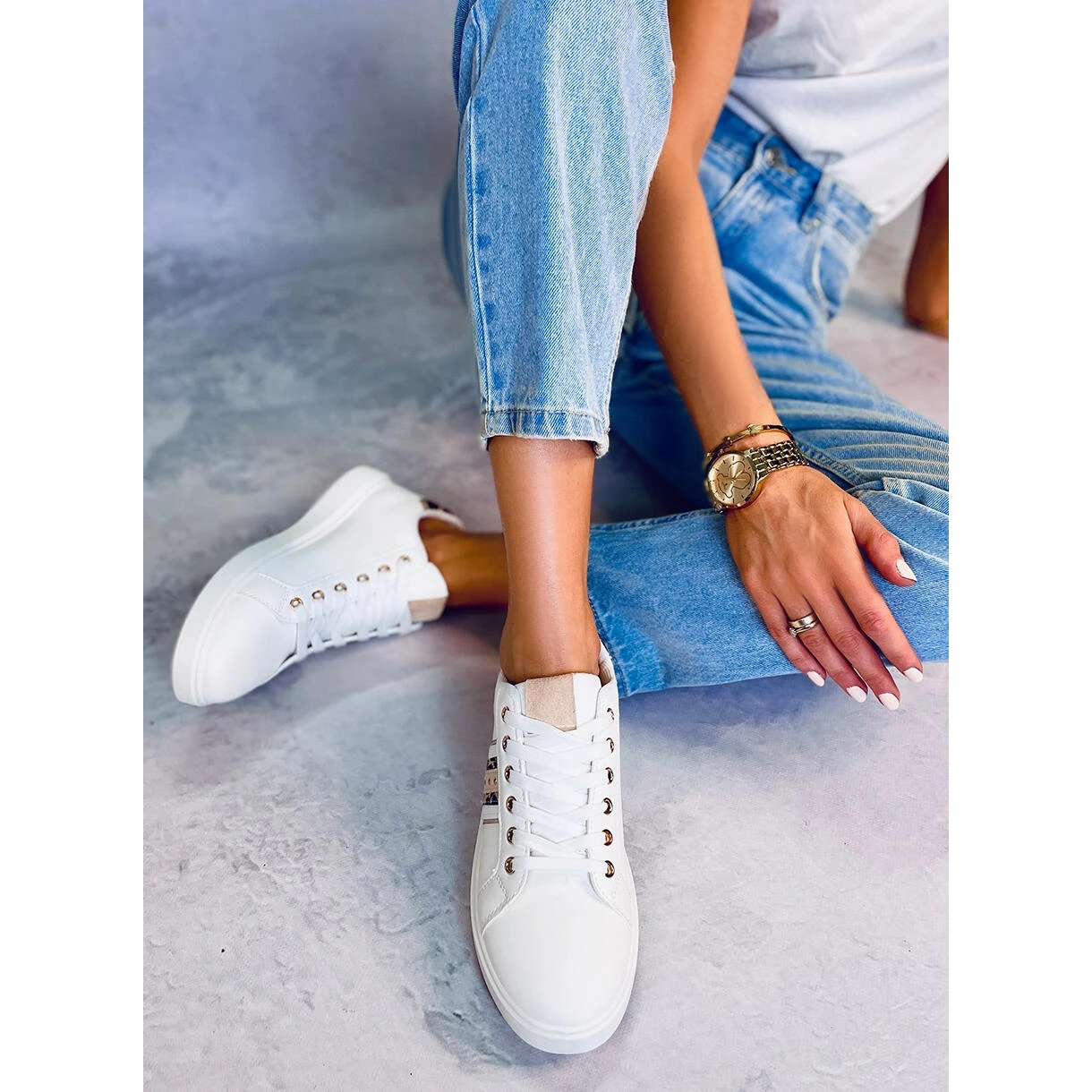 BM Baskets Femme Henne Léopard Blanche – Image 3