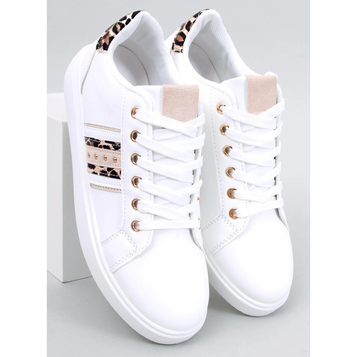 BM Baskets Femme Henne Léopard Blanche – Image 4