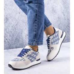 BM Baskets Grises Et Bleues à Imprimé Arcouet