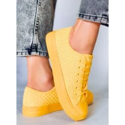 BM Baskets Unicolores Jaune Sears