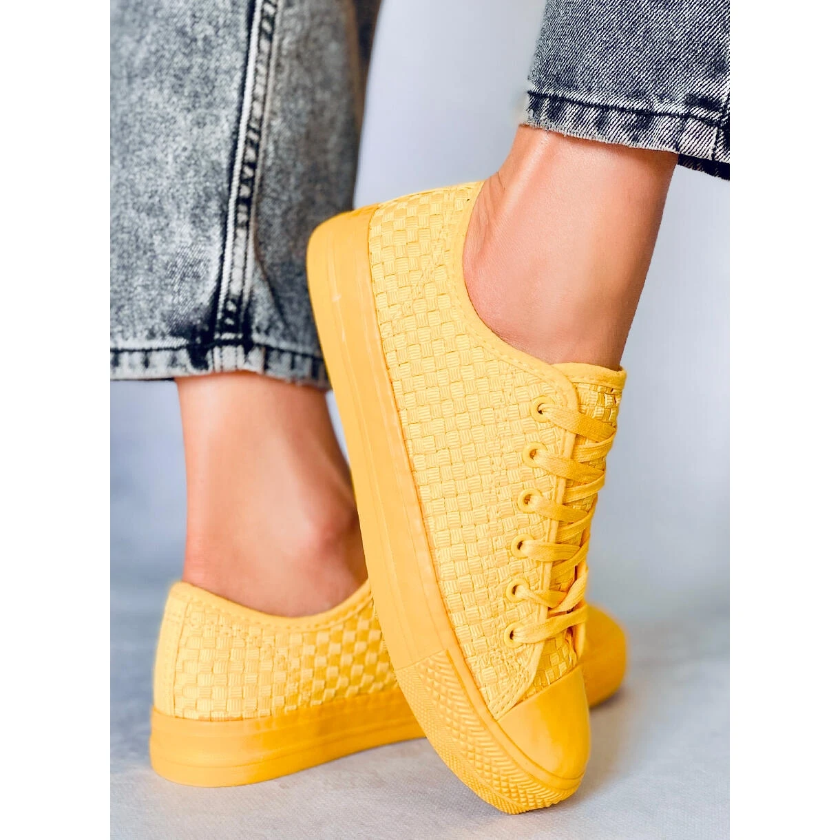 BM Baskets Unicolores Jaune Sears