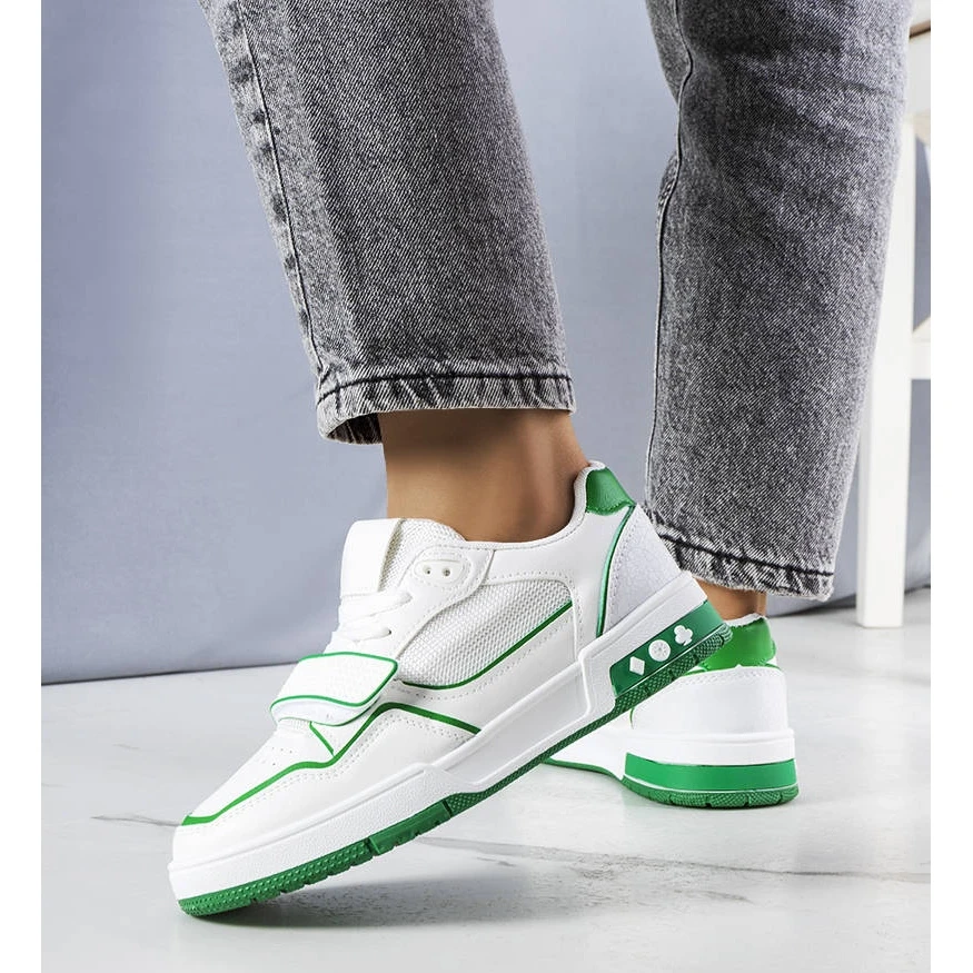 BM Baskets Vertes Femme Kadie Blanche – Image 2