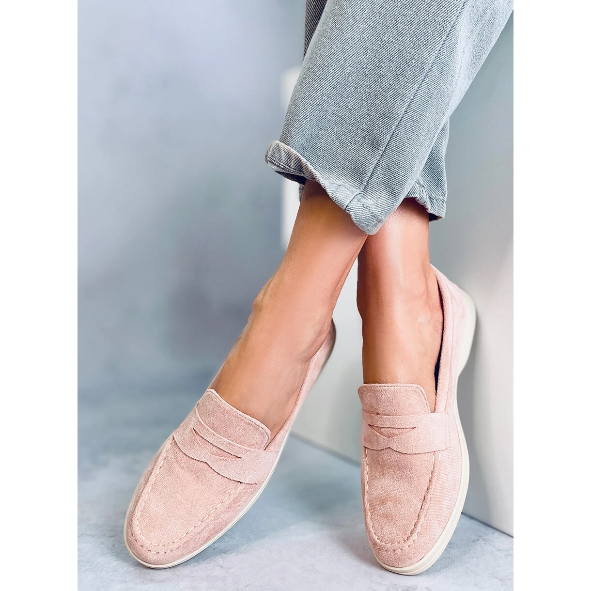 BM Blum Mocassins En Daim Rose – Image 4