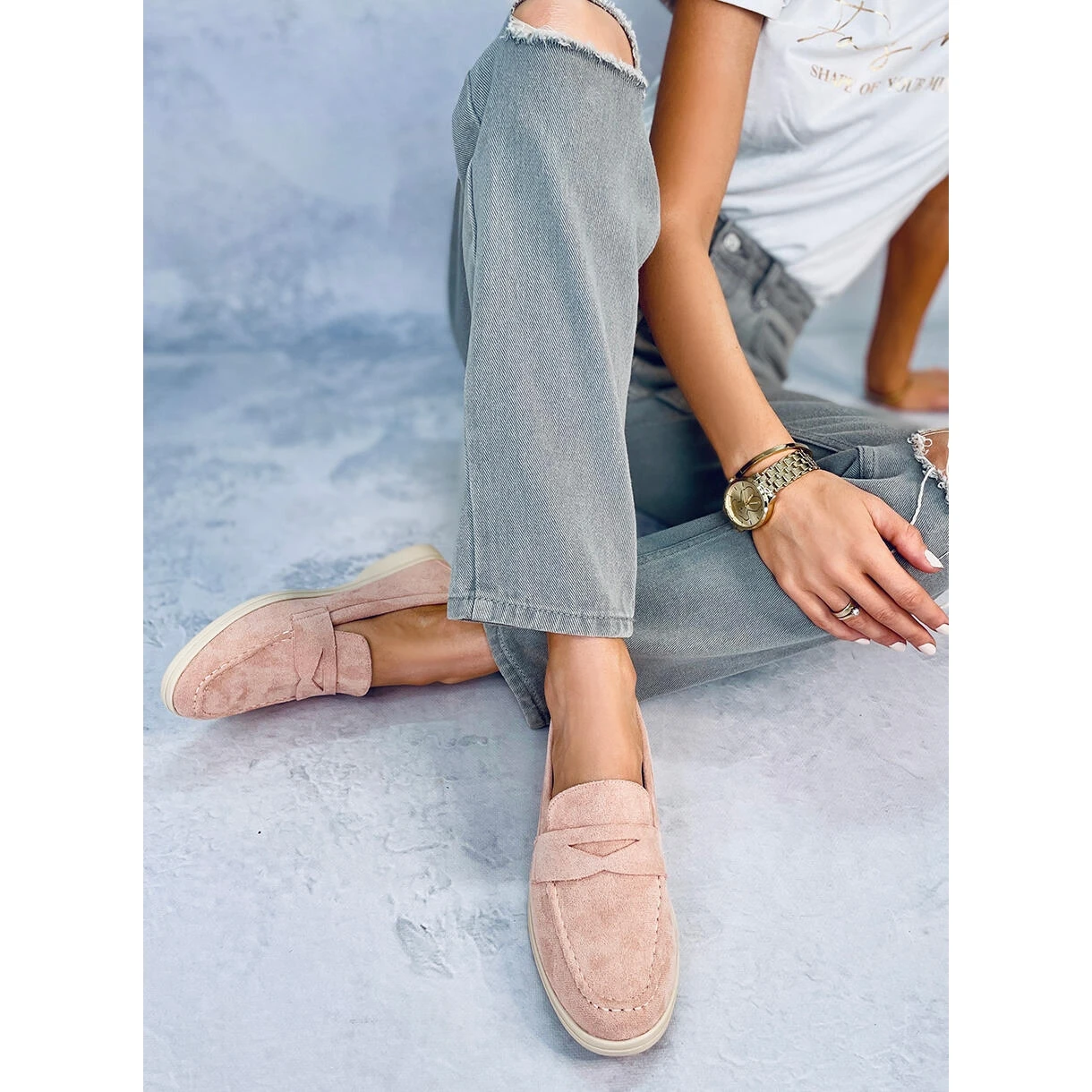 BM Blum Mocassins En Daim Rose – Image 5