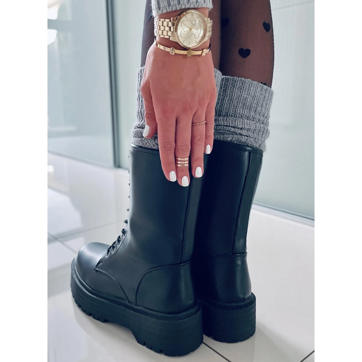 BM Boots à Lacets Sur Semelle Haute Rage Black Le Noir – Image 3