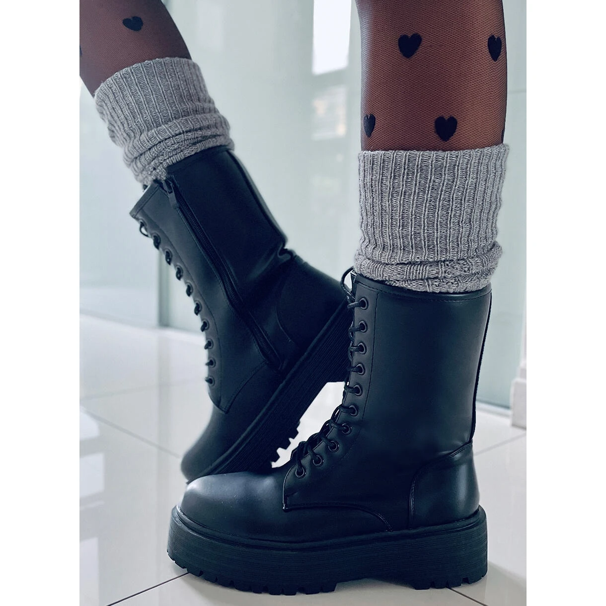 BM Boots à Lacets Sur Semelle Haute Rage Black Le Noir – Image 4