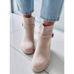 BM Bottes à Talons Larges Aretha Beige