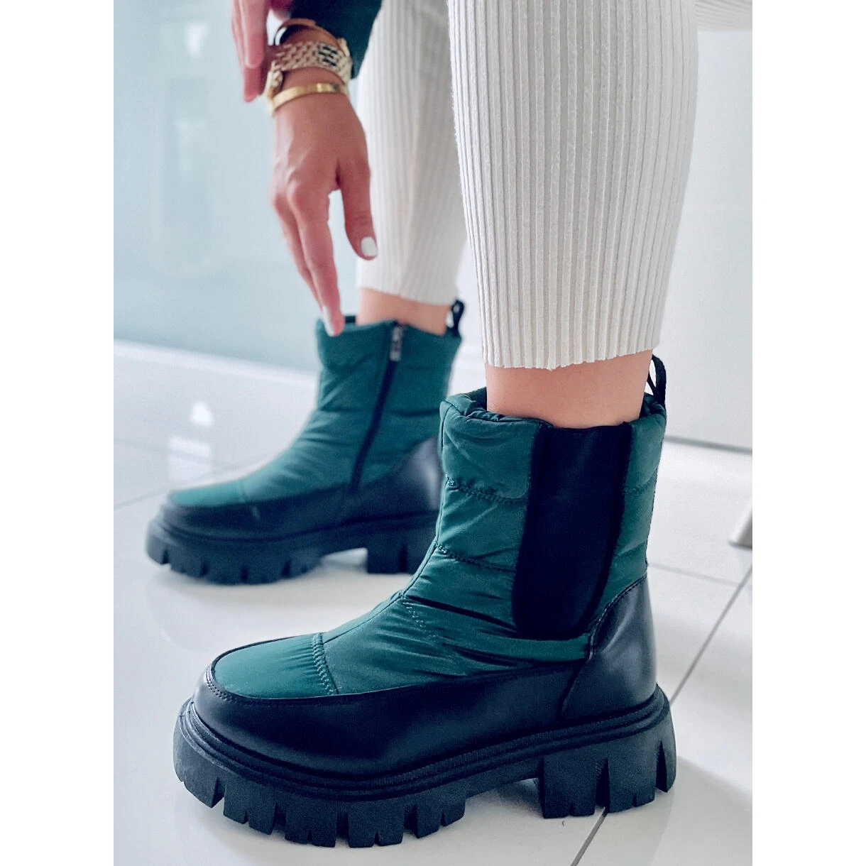 BM Bottes De Neige Isolées Milan Vert – Image 2