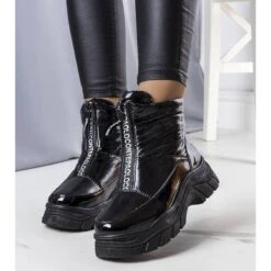 BM Bottes De Neige Laquées Noires Leonel Le Noir