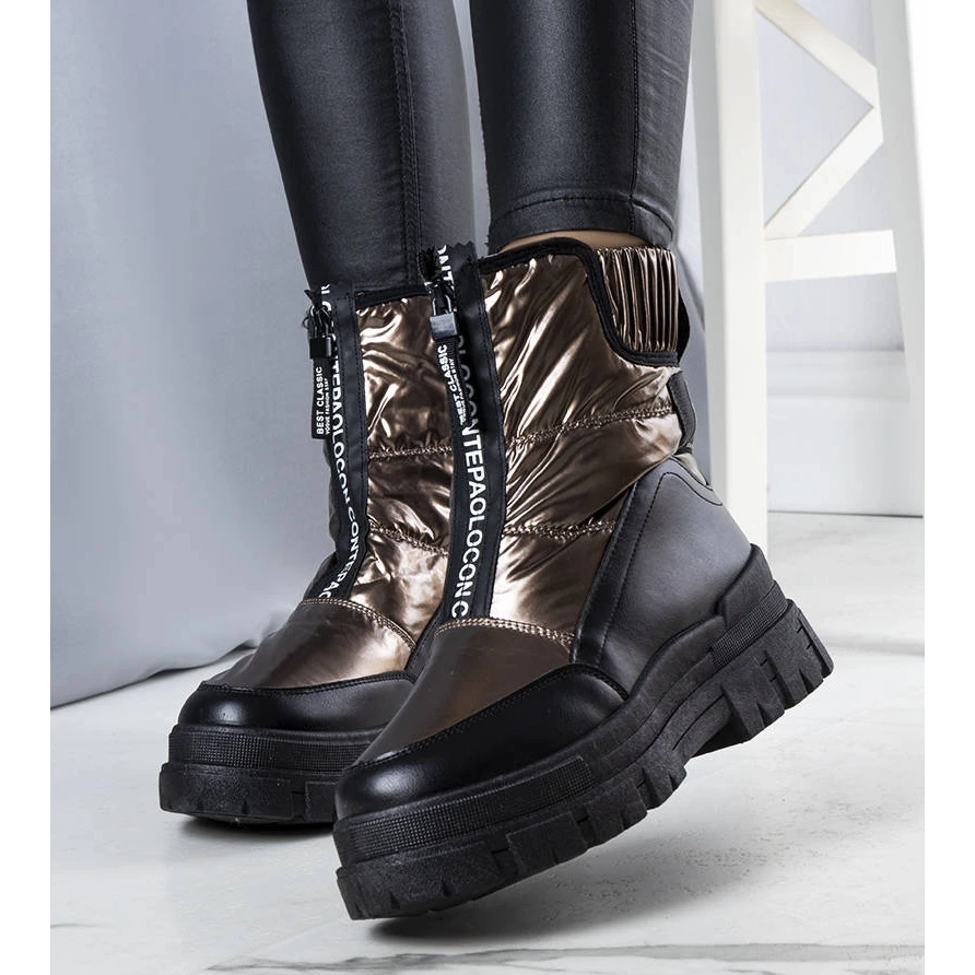 BM Bottes De Neige Matelassées Dorées Giovanni D'or