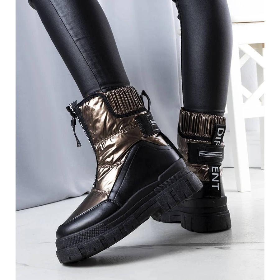 BM Bottes De Neige Matelassées Dorées Giovanni D'or – Image 3