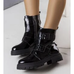 BM Bottes Isolées Laquées Noires De Faleri Le Noir