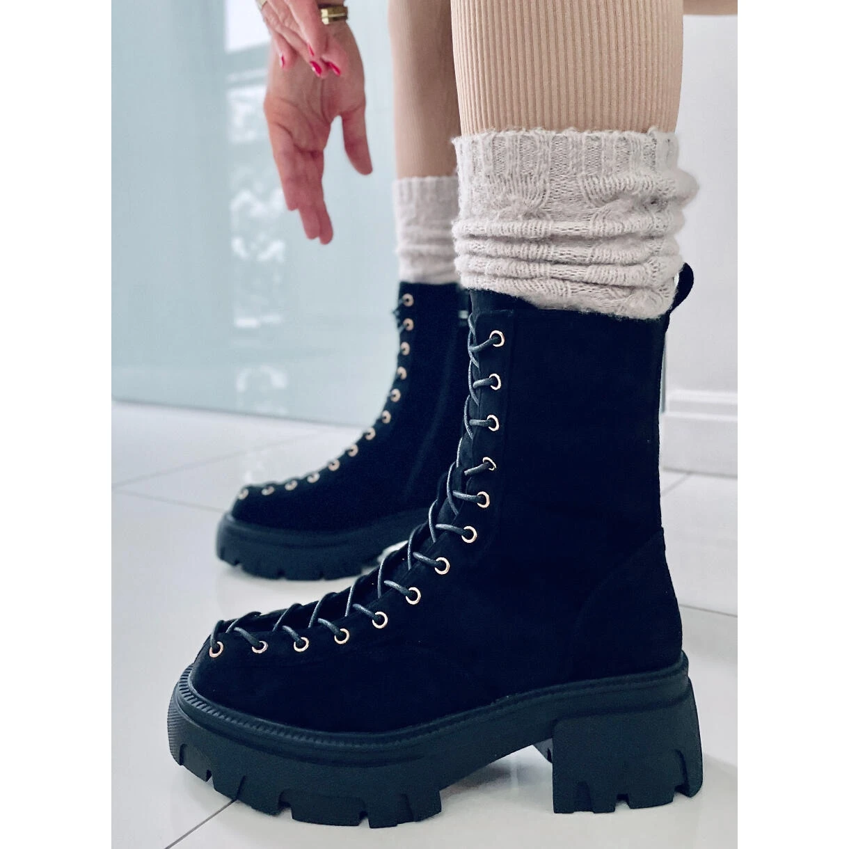 BM Bottines à Lacets Femme Wayne Noir Le Noir