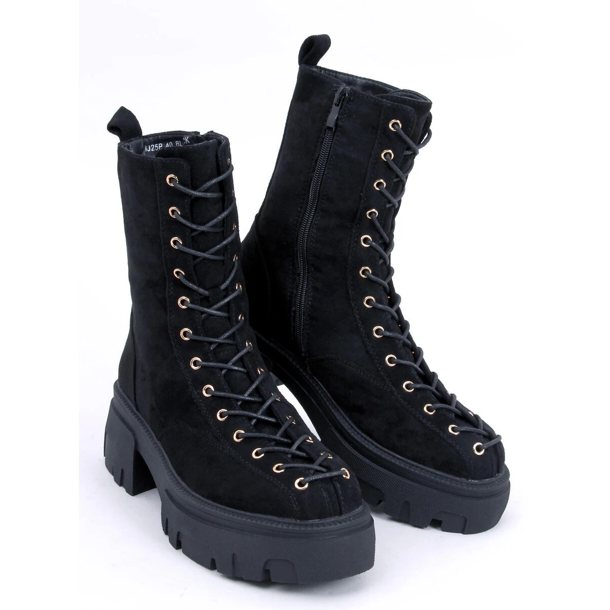 BM Bottines à Lacets Femme Wayne Noir Le Noir – Image 5