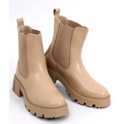 BM Bottines Chelsea Montantes Kaki Rumer Beige