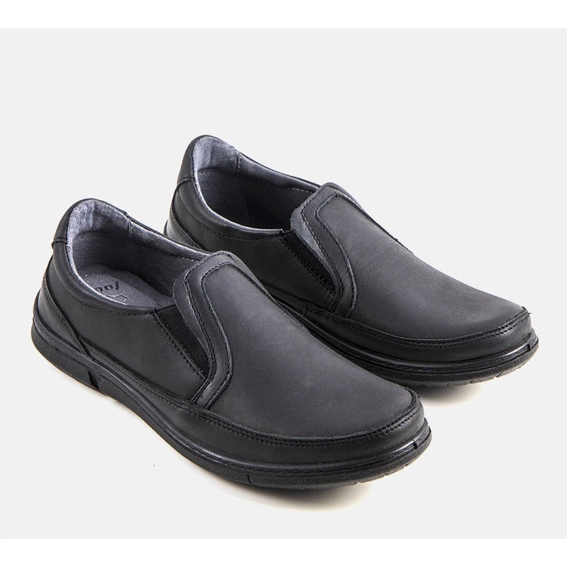BM Chaussures à Enfiler Noires Pour Hommes De Lazar Le Noir
