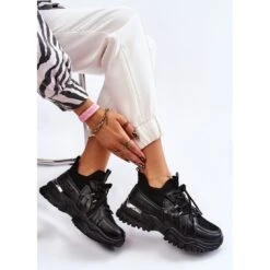 BM Chaussures De Sport Sock Slip-On Femme Noir Berna Le Noir