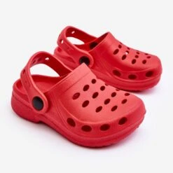 BM Claquettes Lucas Foam Crocs Rouges Pour Enfants