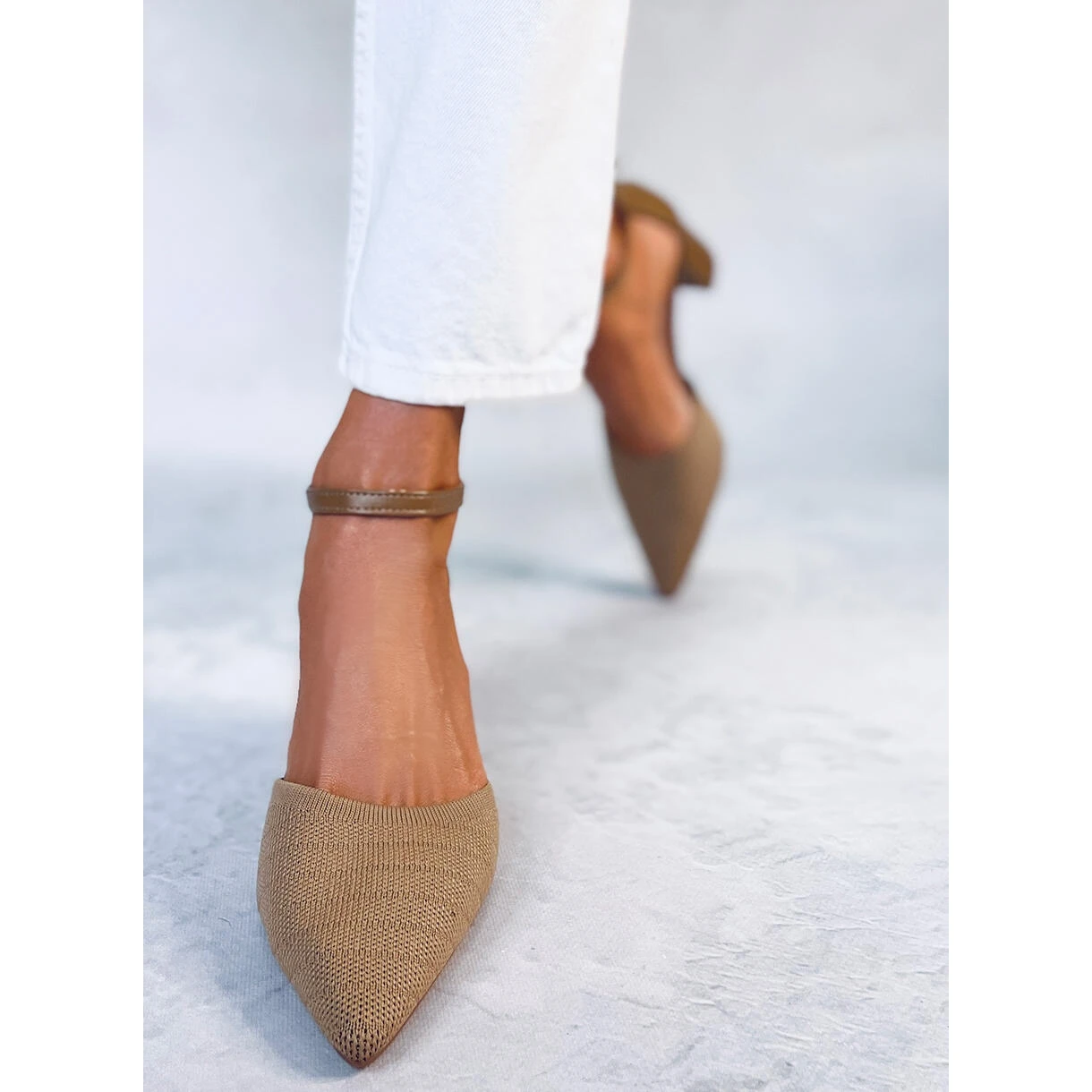 BM Escarpins à Talons Hauts Rossi Kaki Avec Ceinture Beige – Image 5