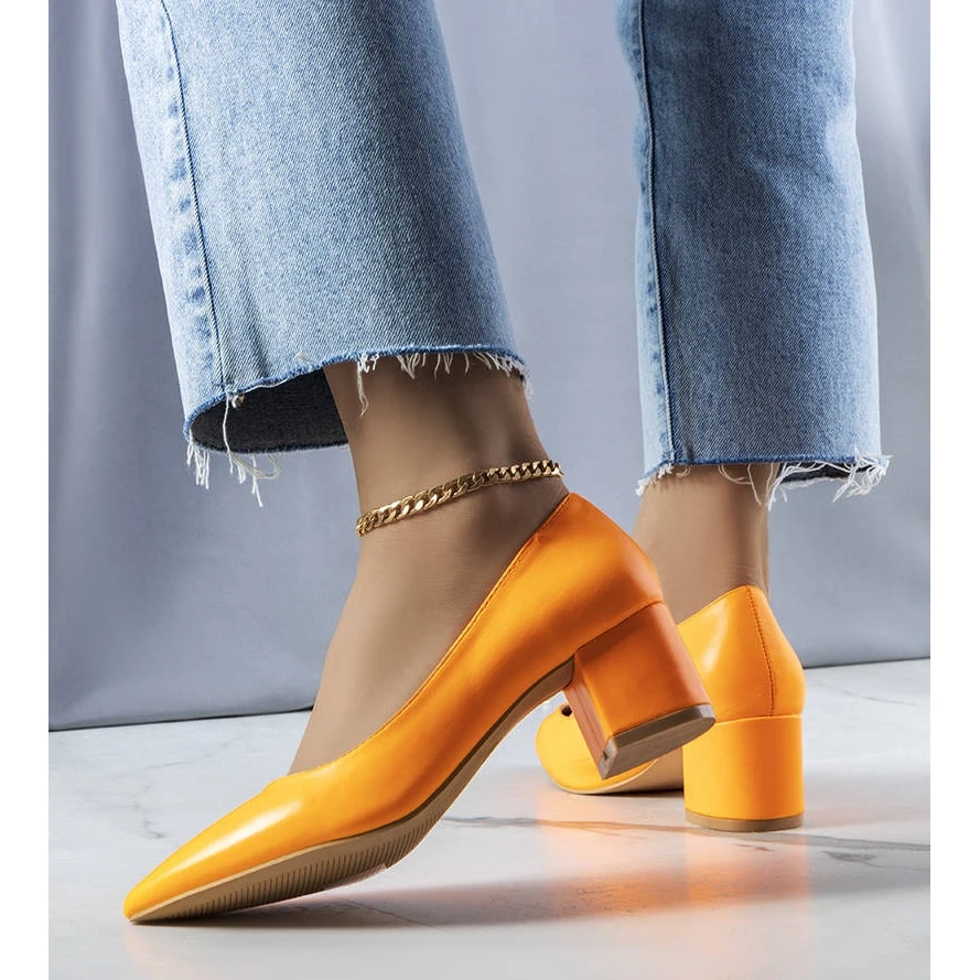 BM Escarpins à Talons Orange Gail – Image 2