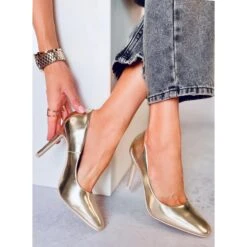 BM Escarpins Femme Karen L. GOLD D'or