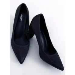 BM Marisa Escarpins Noirs à Talons Hauts Et Perles Le Noir