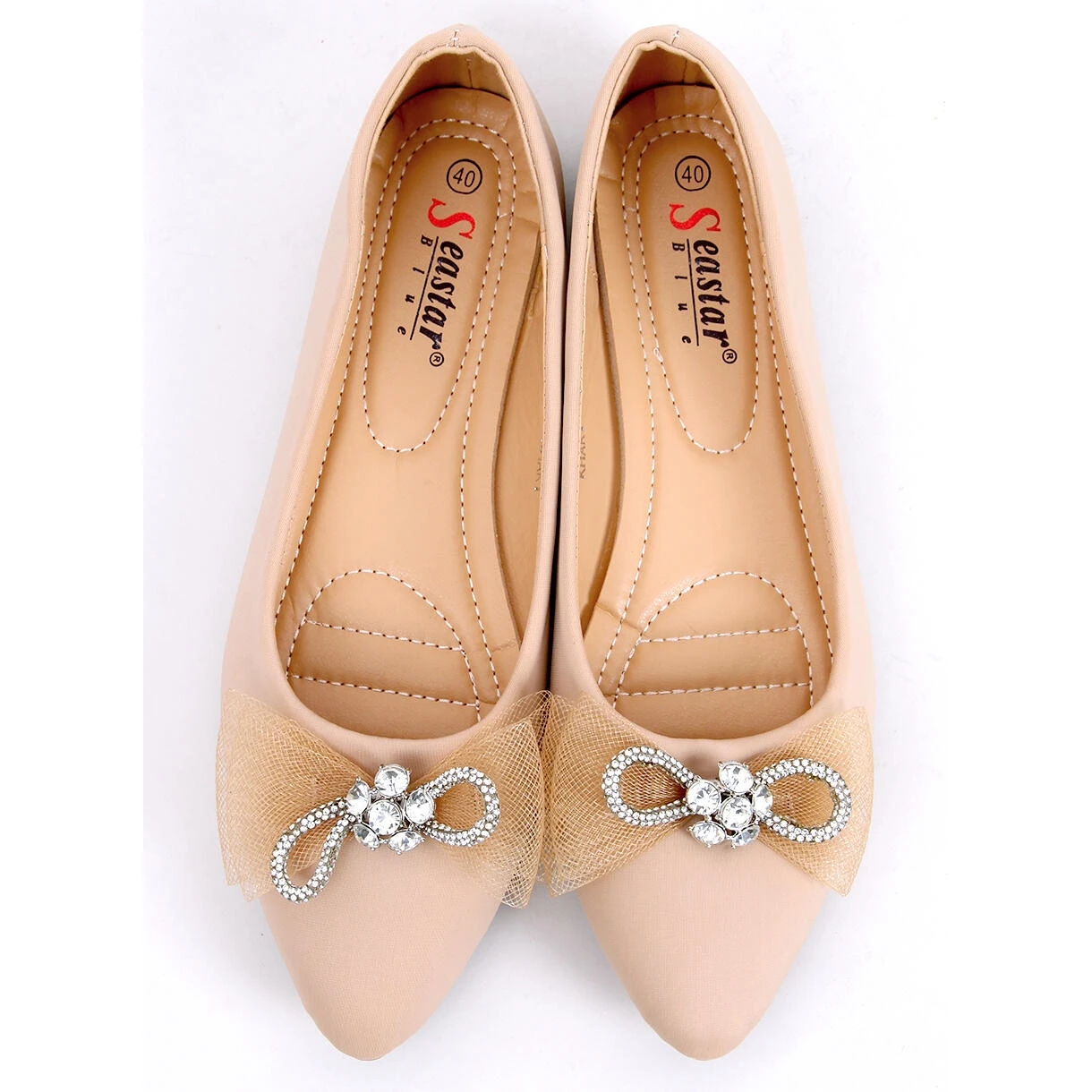 BM Maura Ballerines Noeud Kaki Beige – Image 4