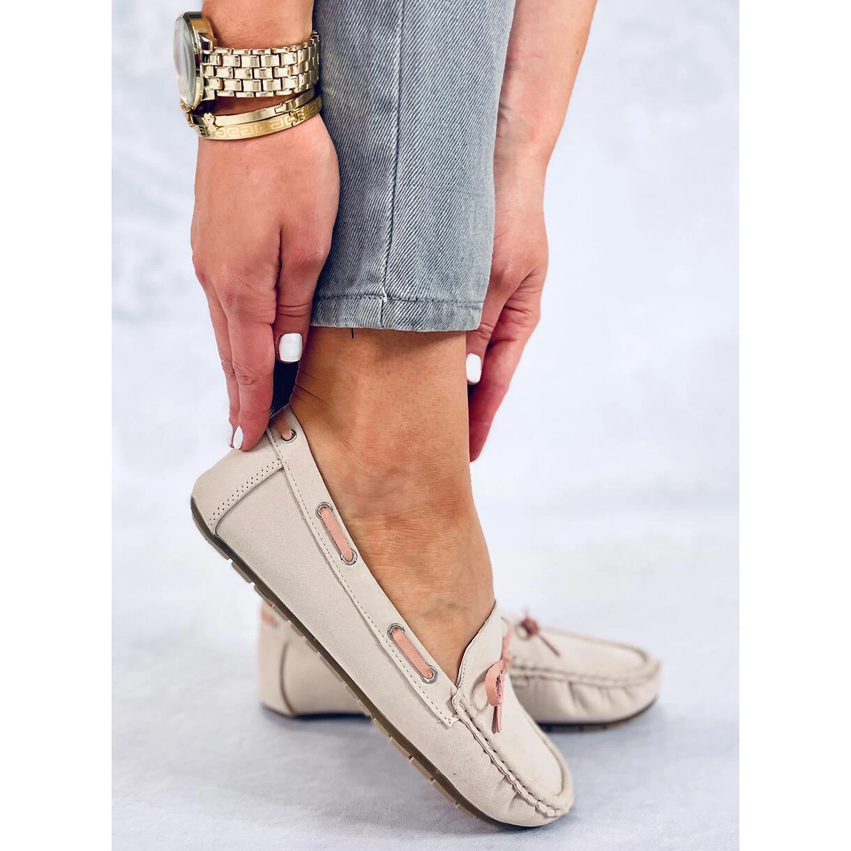 BM Mocassins Classiques Kamila Beige Pour Femme – Image 5