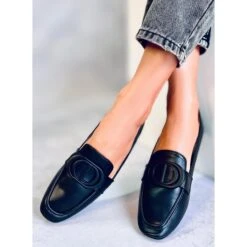 BM Mocassins Femme Meredith Black à Boucle Le Noir