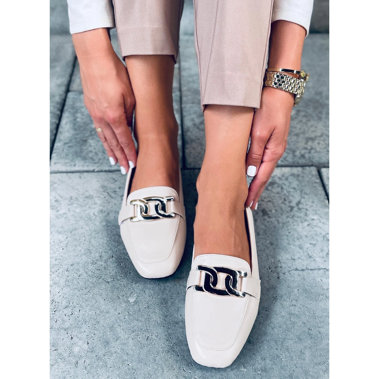 BM Mocassins Femme Paola Beige – Image 3