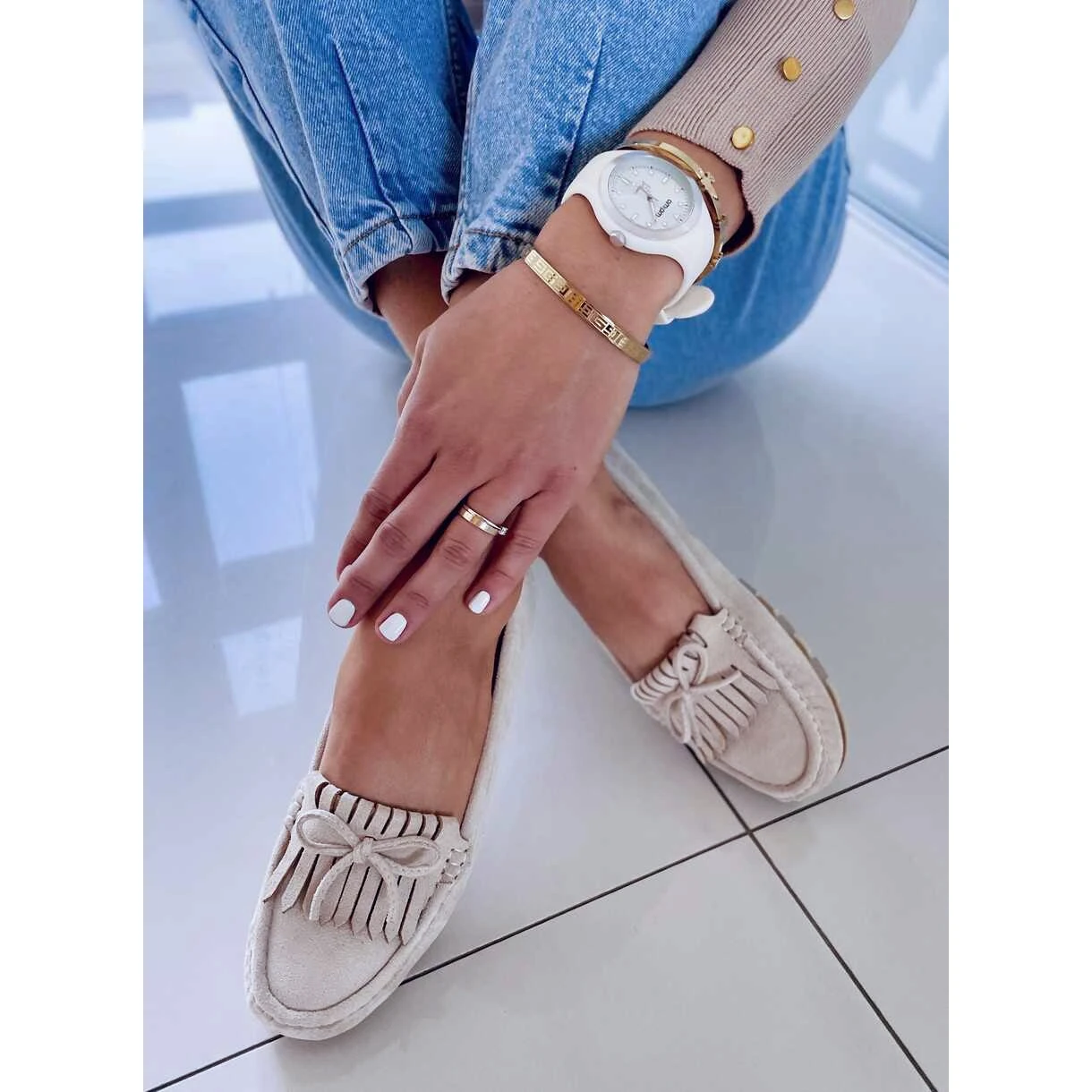 BM Mocassins Femme Stacie Beige – Image 3