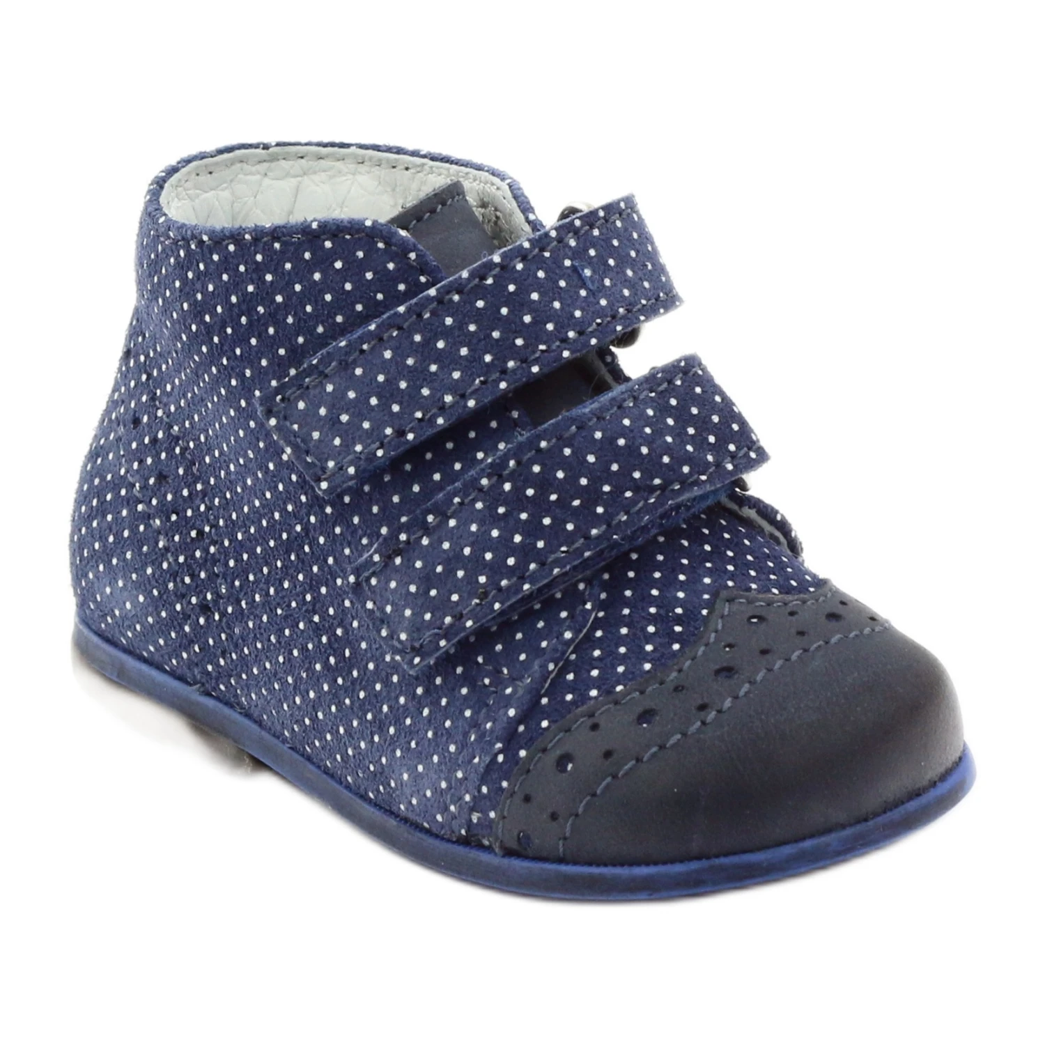 Boots Cuir Velcro Hugotti Bleu Marine Multicolore Blanche
