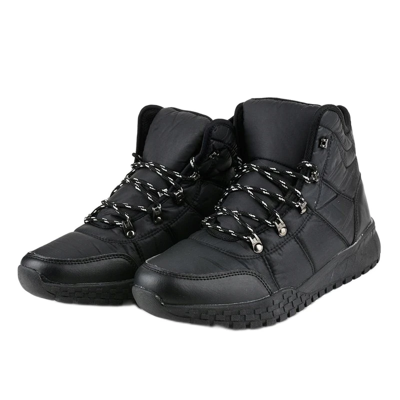 Bottes à Lacets Isolées Noires F118-1 Le Noir – Image 2