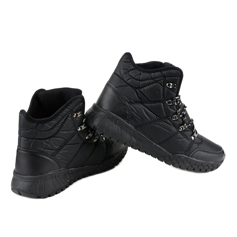 Bottes à Lacets Isolées Noires F118-1 Le Noir – Image 3