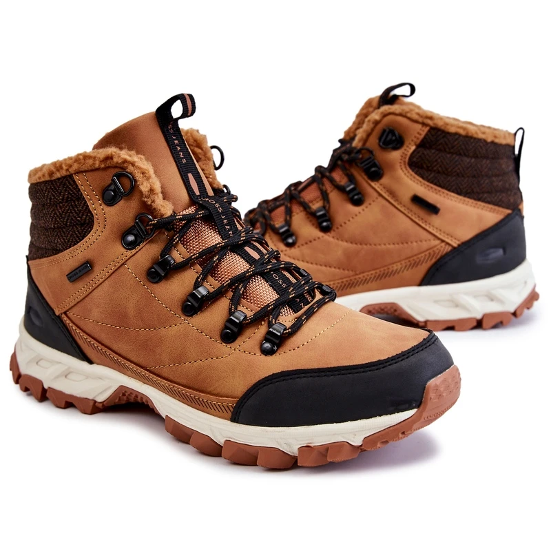 Bottes Chaudes Pour Hommes Chaussures De Trekking Cross Jeans KK1R4021C Camel Brun – Image 5