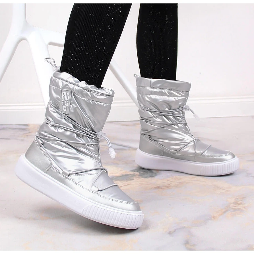 Bottes De Neige à Enfiler Argentées Métallisées Big Star KK274195 – Image 3