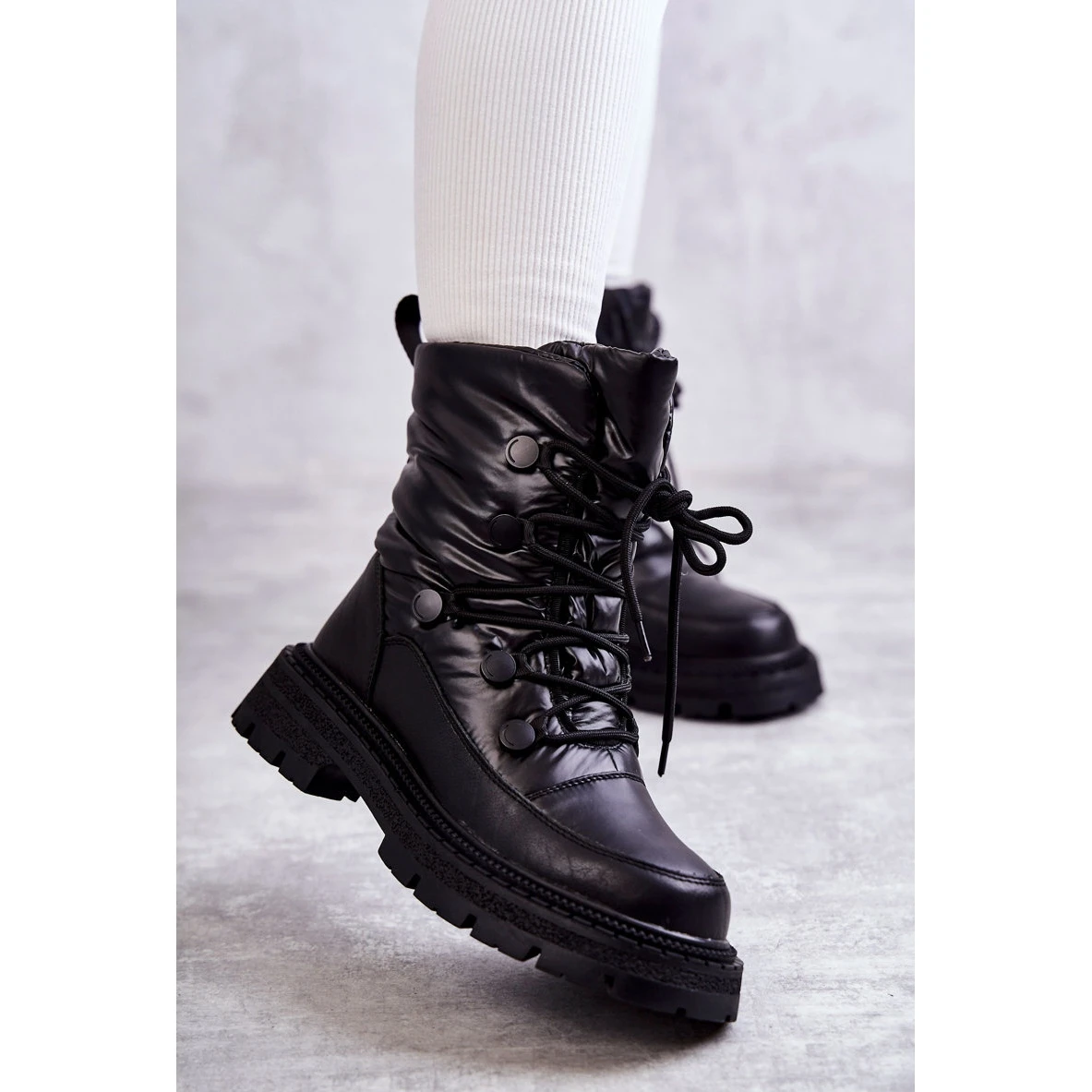 Bottes De Neige à Lacets Pour Femmes GOE KK2N4017 Noir Le Noir – Image 2