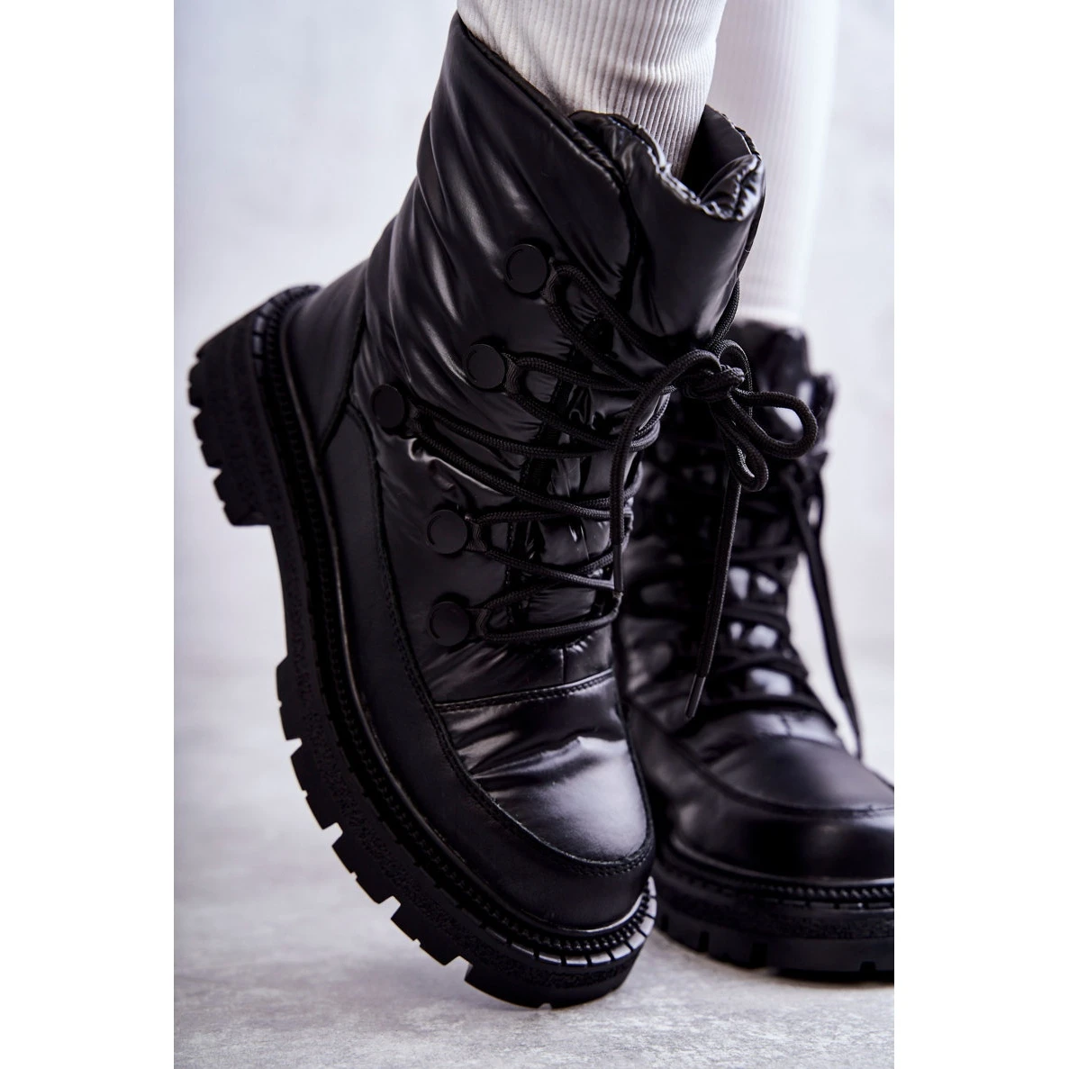 Bottes De Neige à Lacets Pour Femmes GOE KK2N4017 Noir Le Noir – Image 4