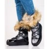 Bottes De Neige à Plateforme Pour Femmes Avec Fourrure Shelovet Le Noir Argent