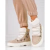 Bottes De Neige Beiges Pour Dames Avec Un Manteau En Peau De Mouton Shelovet
