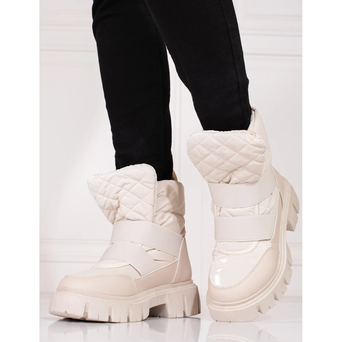 Bottes De Neige Beiges Shelovet Pour Femmes