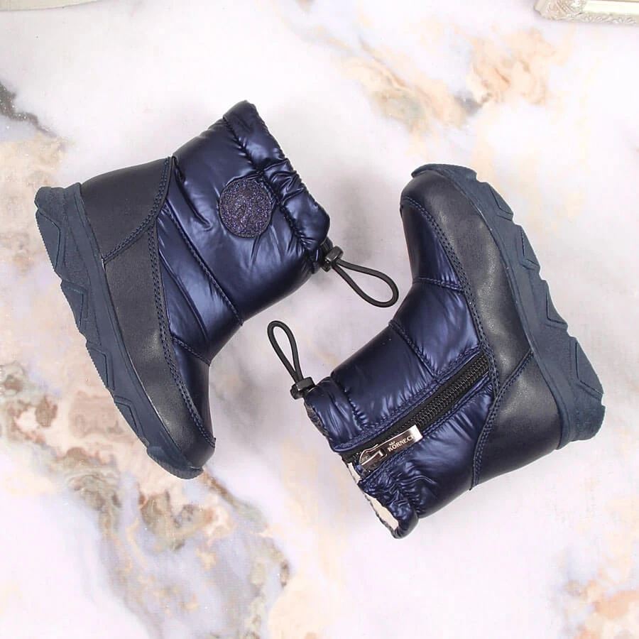 Bottes De Neige Chaudes Bleu Marine Pour Filles Kornecki 6896 Le Noir – Image 3